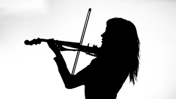 실루엣 단단한 표현적으로 바이올린 — 비디오