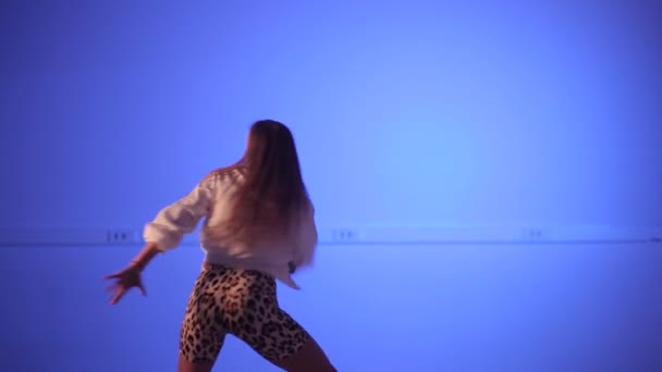 Jong Mooi Meisje Dansen Twerk Hip Hop Dancehall Straat Dans — Stockvideo