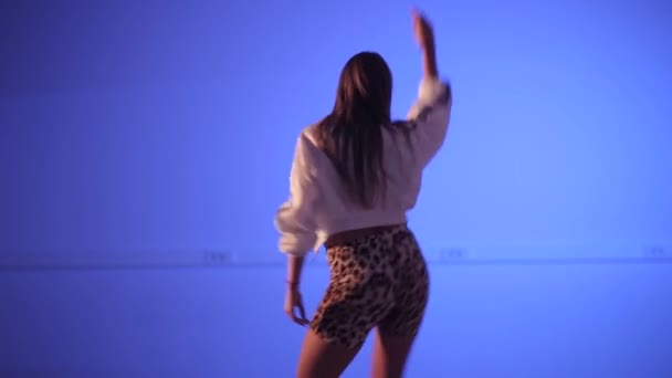 Jovencita Guapa Bailando Twerk Hip Hop Dancehall Street Dance Vogue — Vídeo de stock