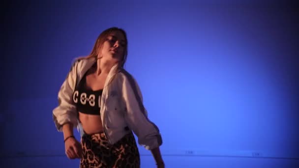 Dziewczyna Taniec Twerk Vogue Hip Hop Dancehall Taniec Uliczny — Wideo stockowe
