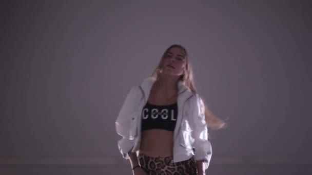 Dziewczyna Taniec Twerk Vogue Hip Hop Dancehall Taniec Uliczny — Wideo stockowe