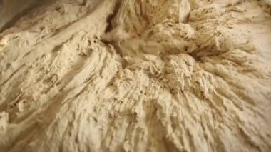 makine yoğurması hamur, ekmek üretimi, yakın çekim