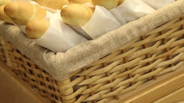 Frisches Brot Paket — Stockvideo