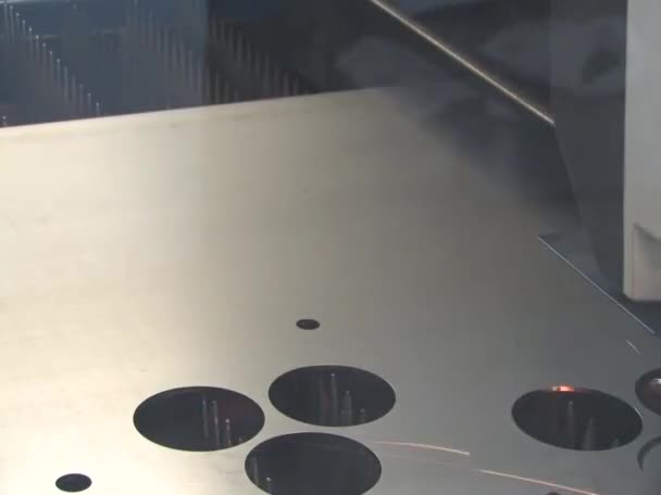 Laserschneiden Von Metall Industrielle Produktion — Stockvideo