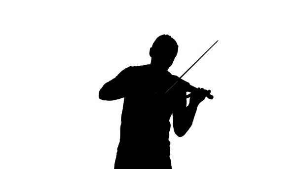 Talentueux Violoniste Virtuose Joue Rapidement Violon Classique Peu Probable Silhouette — Video