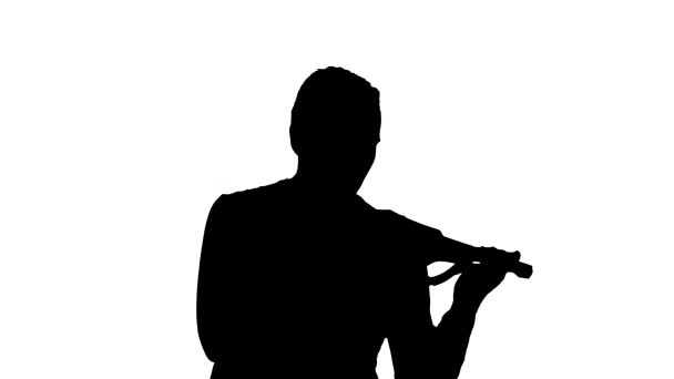 Talentueux Violoniste Virtuose Joue Rapidement Violon Classique Peu Probable Silhouette — Video