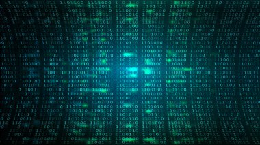 Soyut Cyberspace Bg. Dijital İkili Kod Ekranı