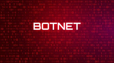 Teknik İkili Kod Kırmızı Arka Plan. Botnet Saldırısı
