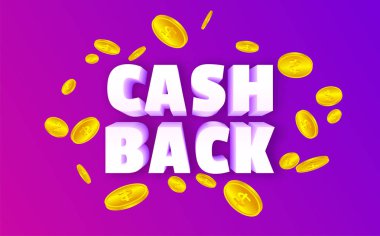 Mor Arka Plan Üzerinde Sikkeler ile Cashback