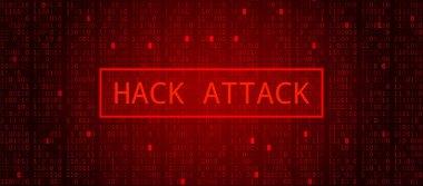 Soyut Teknik İkili Kod Koyu Kırmızı. Hacker Saldırısı