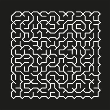 Zor Vektör Labirent İllüstrasyon ile Siyah Poster