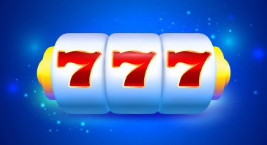Spin ve Sevens ile Slot Makinesi kazanın. Parlak Mavi