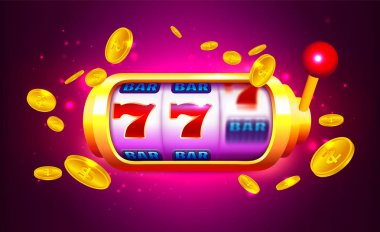 İkonlar ve Madeni Paralar ile Spin ve Win Slot Makinesi
