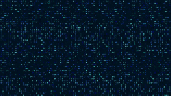 Abstrakt binär kod mörk bakgrund. Cyberrymden — Stock vektor
