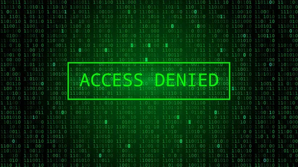 Binary Code on Dark Green Backdrop. Access Denied — Stock Vector