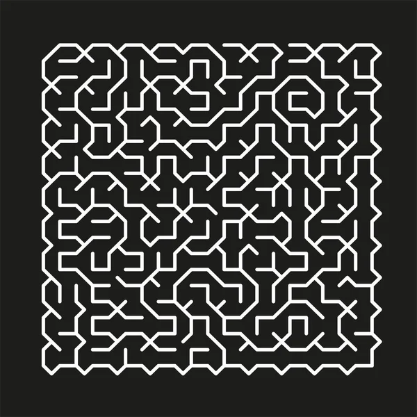 Black Poster with Difficult Vector Maze Illustration — Stock Vector