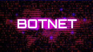 Botnet Siber Güvenlik Uyarı Kavramı. Koyu Kırmızı Bg