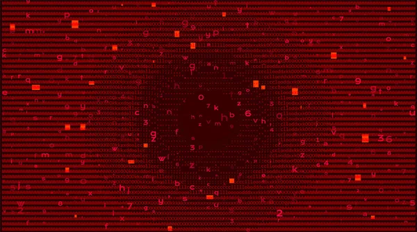 Code binaire numérique sur Red BG. Concept de cybercriminalité — Image vectorielle