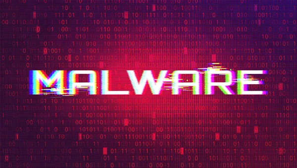 Malware Cyber Security Alert Concept. Dark Red BG — Stock Vector