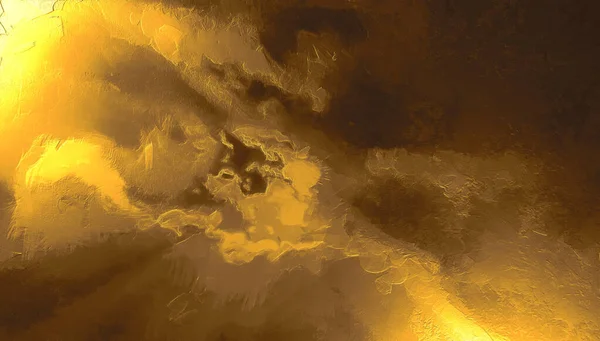 Gold Shiny Sky Painting with Metalic Effect Background