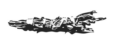 Bitkisel Leke Siyah Mürekkep Çizim Vektörü