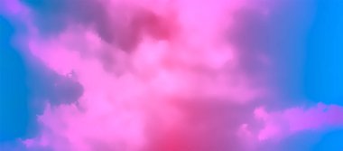 Çağdaş Soyut Gradyan Gökyüzü Arkaplanı. Canlı Renkli Gerçekçi Vektör Bulutları