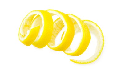 taze limon kabuğu üzerinde izole beyaz arka plan. sağlıklı gıda
