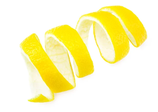 Свежая Лимонная Кожура Белом Фоне Здоровое Питание — стоковое фото