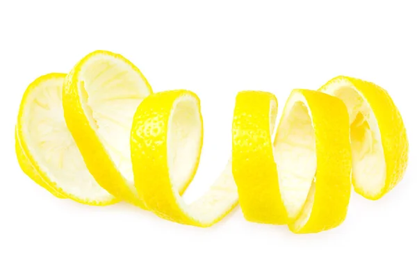 Свіжа Лимонна Шкірка Ізольована Білому Тлі Здорова Їжа — стокове фото