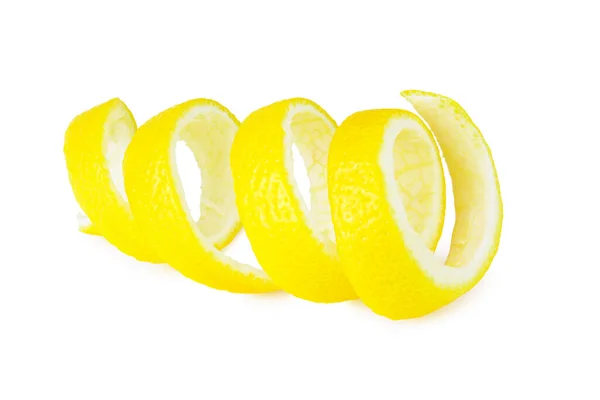Färsk Citron Skala Isolerade Vit Bakgrund Hälsosam Mat — Stockfoto