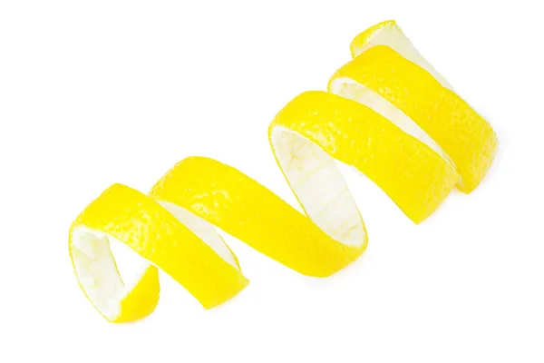 在白色背景查出的新鲜柠檬皮 健康食品 — 图库照片