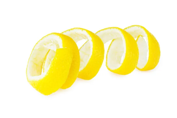 Frische Zitronenschale Isoliert Auf Weißem Hintergrund Gesunde Ernährung — Stockfoto