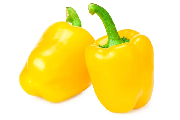 Yellow Sweet Bell Peppers Isolated White Background — Stock Photo, Image