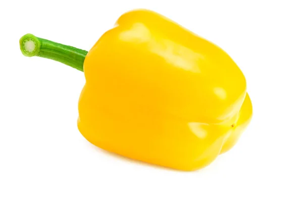 Een Gele Zoete Paprika Geïsoleerd Witte Achtergrond — Stockfoto