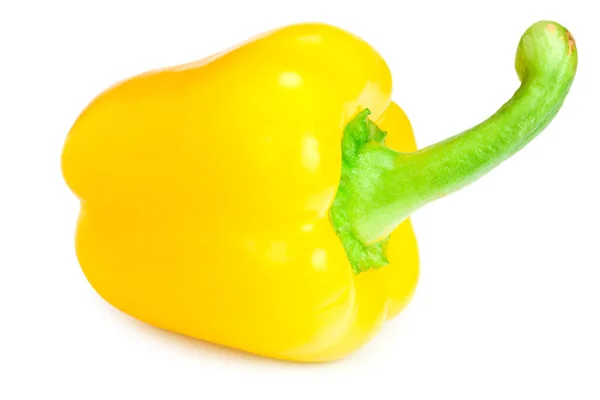 Een Gele Zoete Paprika Geïsoleerd Witte Achtergrond — Stockfoto