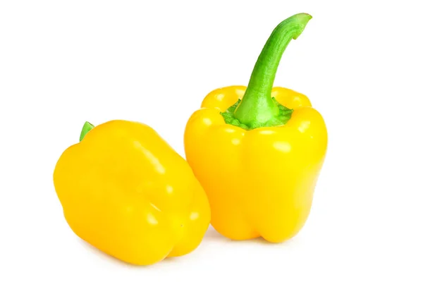 Gele Zoete Paprika Geïsoleerd Witte Achtergrond — Stockfoto