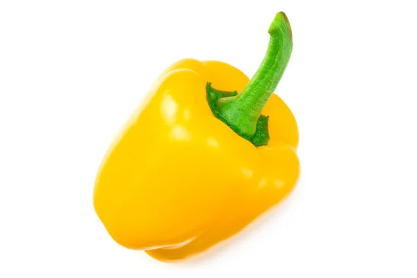 Een Gele Zoete Paprika Geïsoleerd Witte Achtergrond — Stockfoto