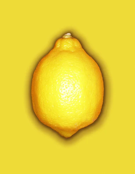 黄色背景上的图形黄色柠檬的环形闪光图像 — 图库照片