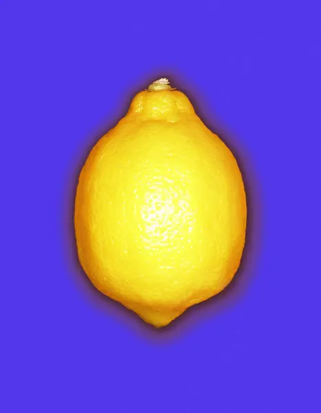 Inel Flash Image Lemon Galben Grafic Background Blue — Fotografie, imagine de stoc