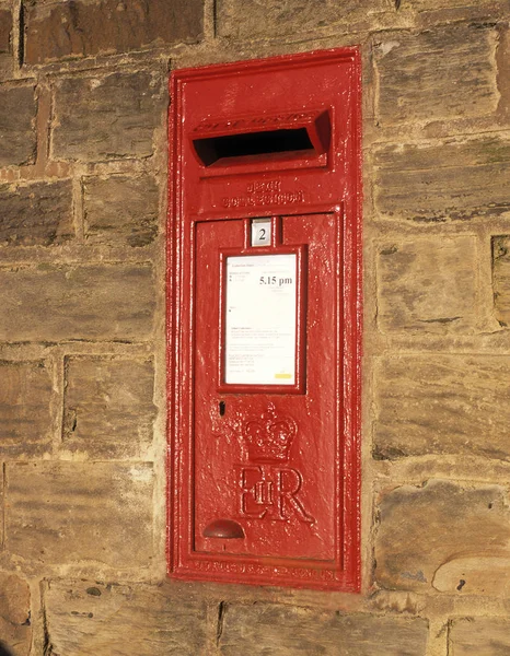 Traditionell Röd Engelska Letterbox — Stockfoto