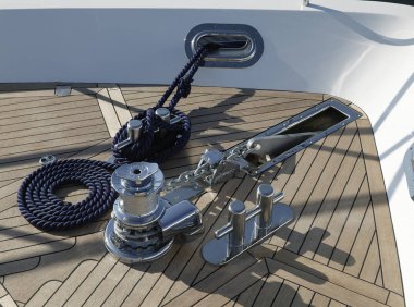 Deniz palamar yakın teknede vinç