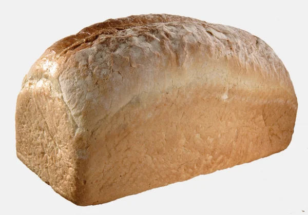 Nybakat Bröd Isolerad Vit Bakgrund — Stockfoto