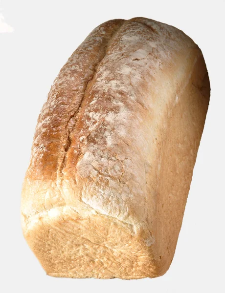 Beyaz Arka Planda Izole Edilmiş Taze Pişmiş Somun Ekmek — Stok fotoğraf