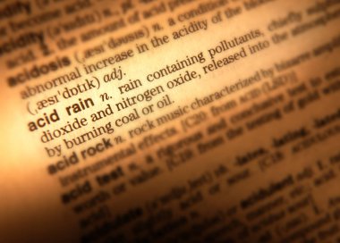 Word asit yağmuru tanımını gösteren sözlük sayfası kapat