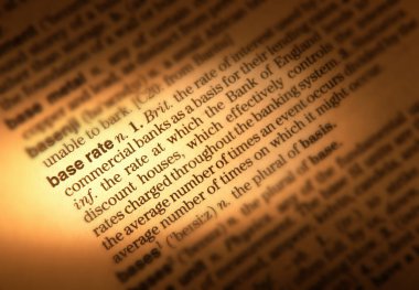 Kelime taban değeri tanımını gösteren sözlük sayfası kapat