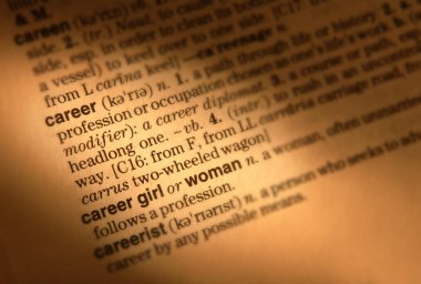 Word kariyer tanımını gösteren sözlük sayfası kapat