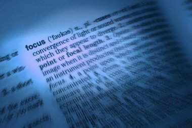 Sözlük sayfası Word odak tanımı gösterilen kapat