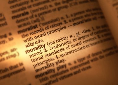 Word ahlak tanımını gösteren sözlük sayfası kapat