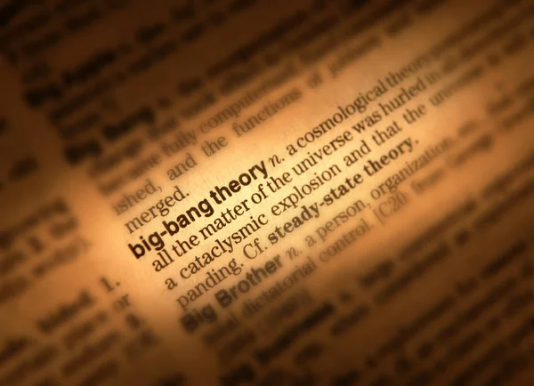 Word Big Bang teorisi tanımını gösteren sözlük sayfası kapat