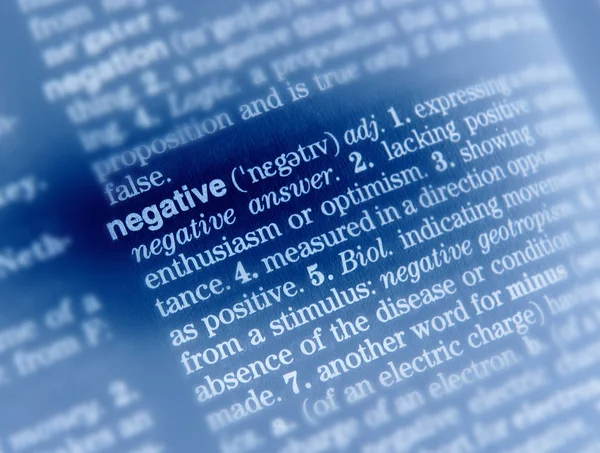 Fechar Definição Página Dicionária Palavra Negativa — Fotografia de Stock